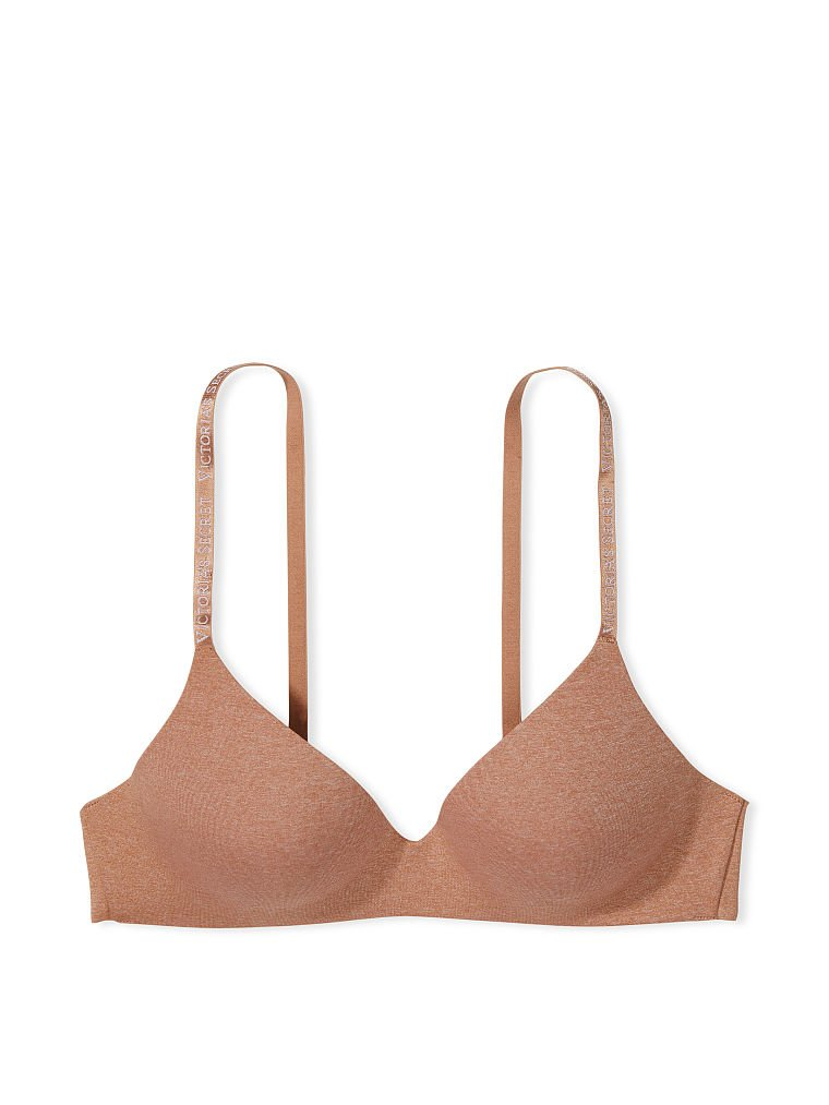 Бюстгальтер безкаркасний Victoria's Secret Lightly-Lined Wireless Bra 85C 38C Бежевий - фото 3