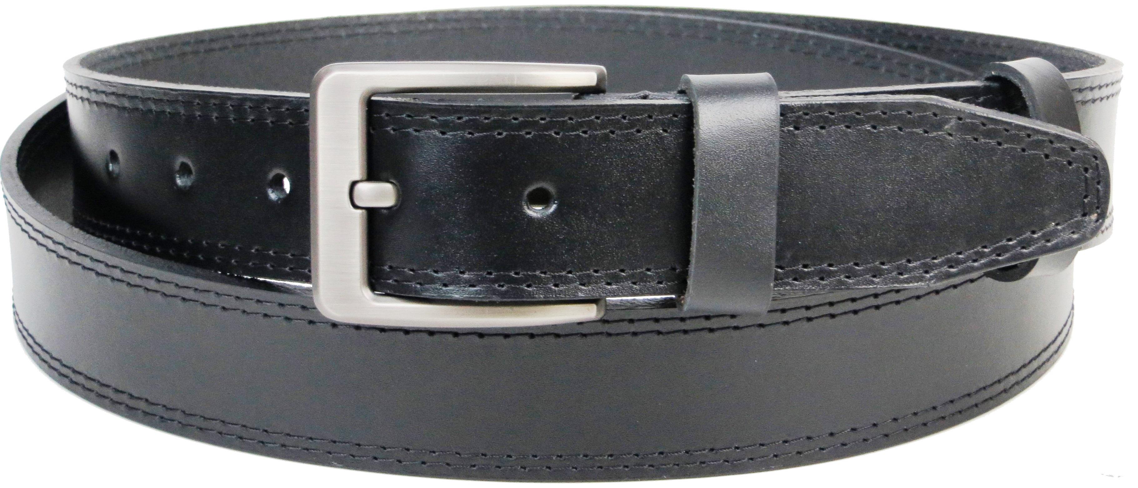Ремень мужской Skipper батал кожаный Черный (1459-38)