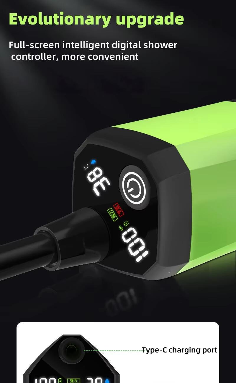 Душ для кемпинга Oeny со светодиодным дисплеем/водонепроницаемый 6000 мАч Grey (Oeny1111) - фото 6 Душ для кемпинга Oeny со светодиодным дисплеем/водонепроницаемый 6000 мАч Grey (Oeny1111) - фото 6