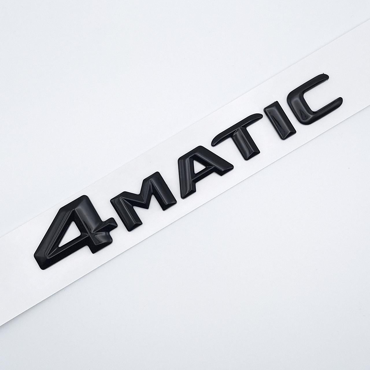 Емблема напис 4matic Mercedes Benz фактурна ABS 14х2,2 см Чорний глянцевий (2058711949)