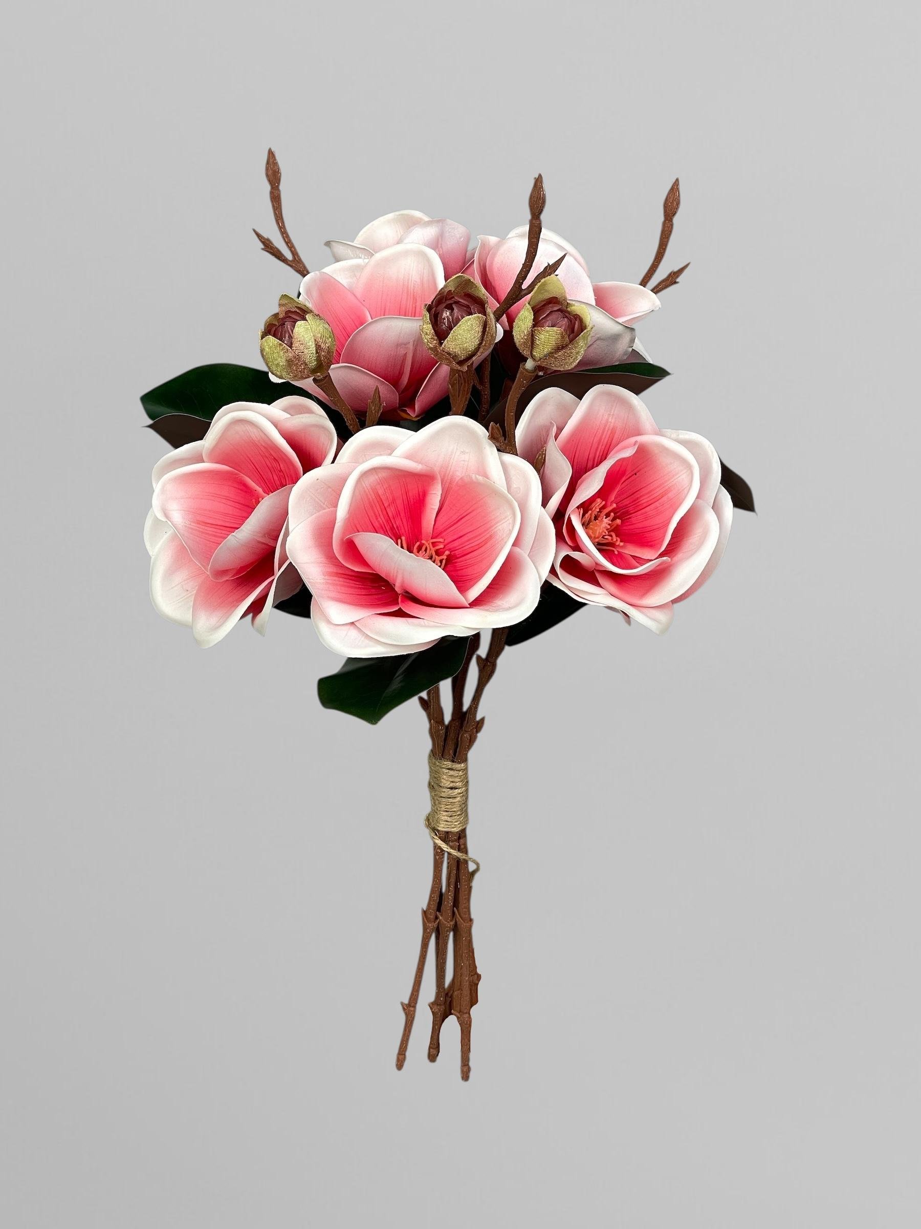 Искусственный букет цветов магнолия 45 см Коралловый (К13282)