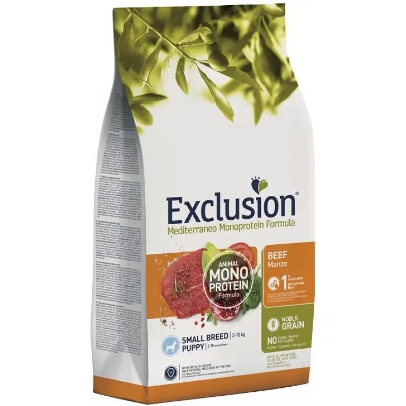 Сухой монопротеиновый корм для щенков малых пород Exclusion Puppy Beef Small Breed с говядиной 500 г