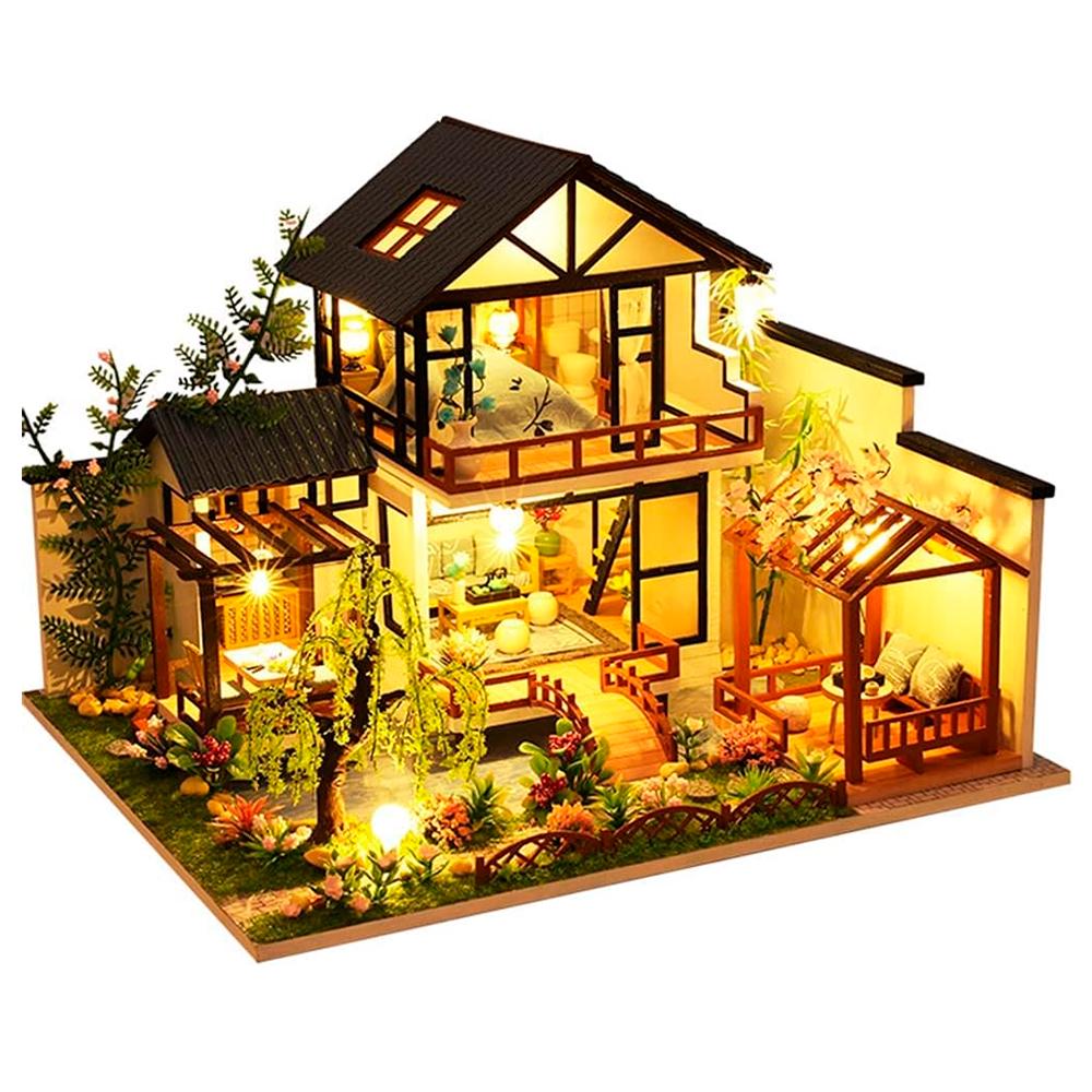 Кукольный дом Diy деревянный конструктор 3D Японский домик с садом (1013-853-00)
