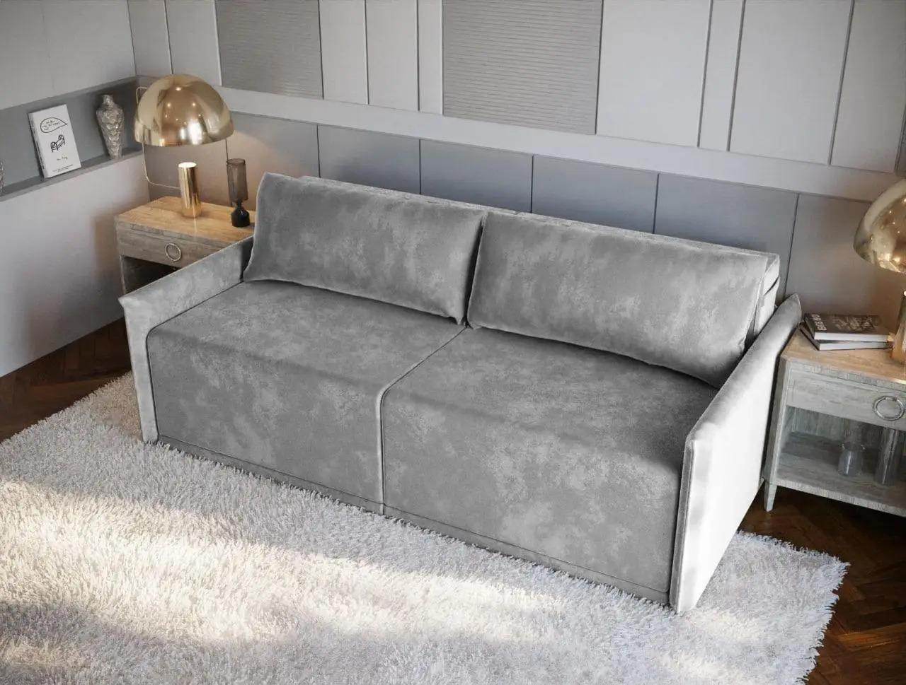 Диван раскладной ортопедический Шик Галичина Глория дерево/текстиль Серый