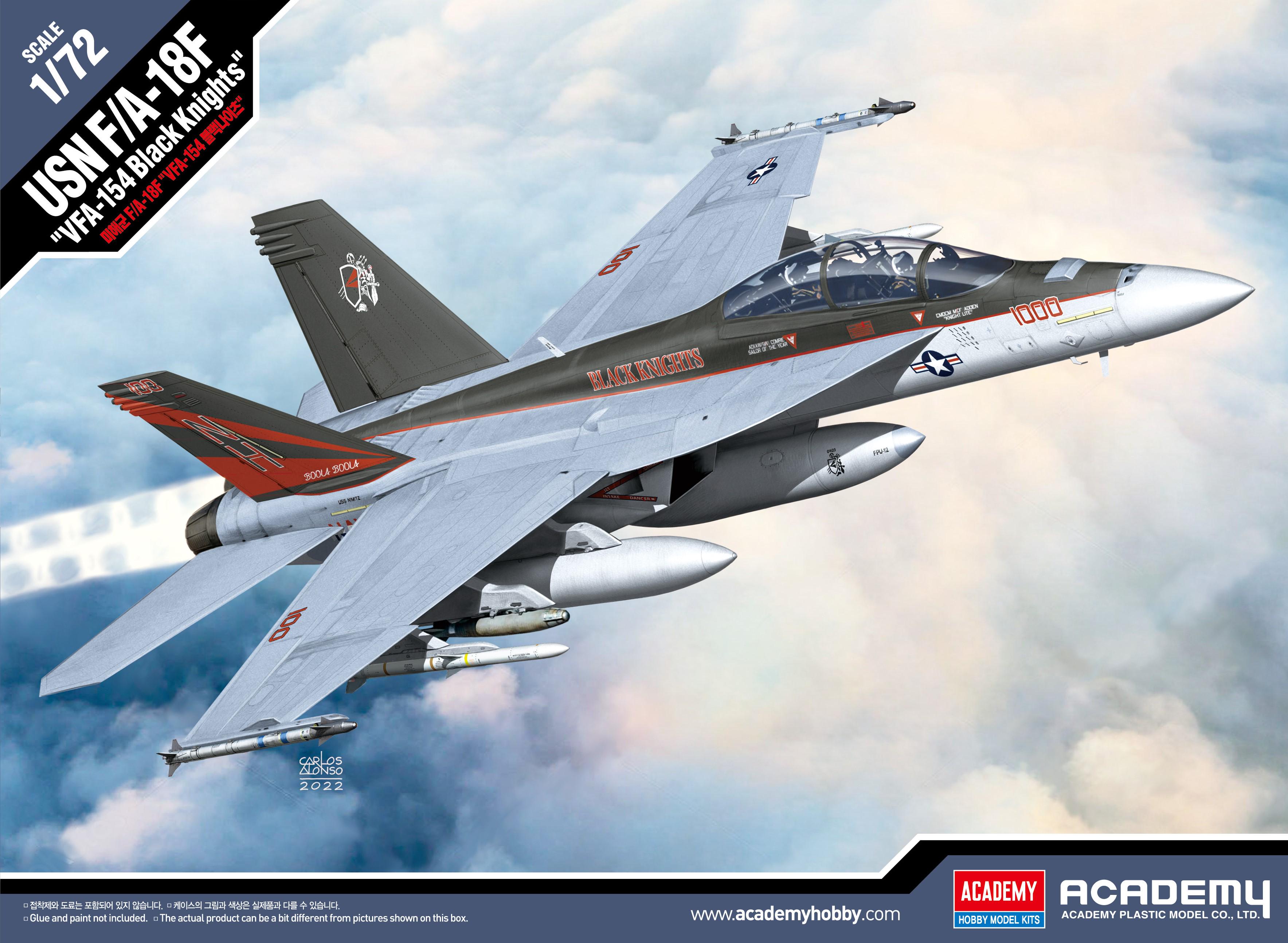 Сборная модель Academy USN F/A-18F VFA-154 Black Knights 1:72 (12577)