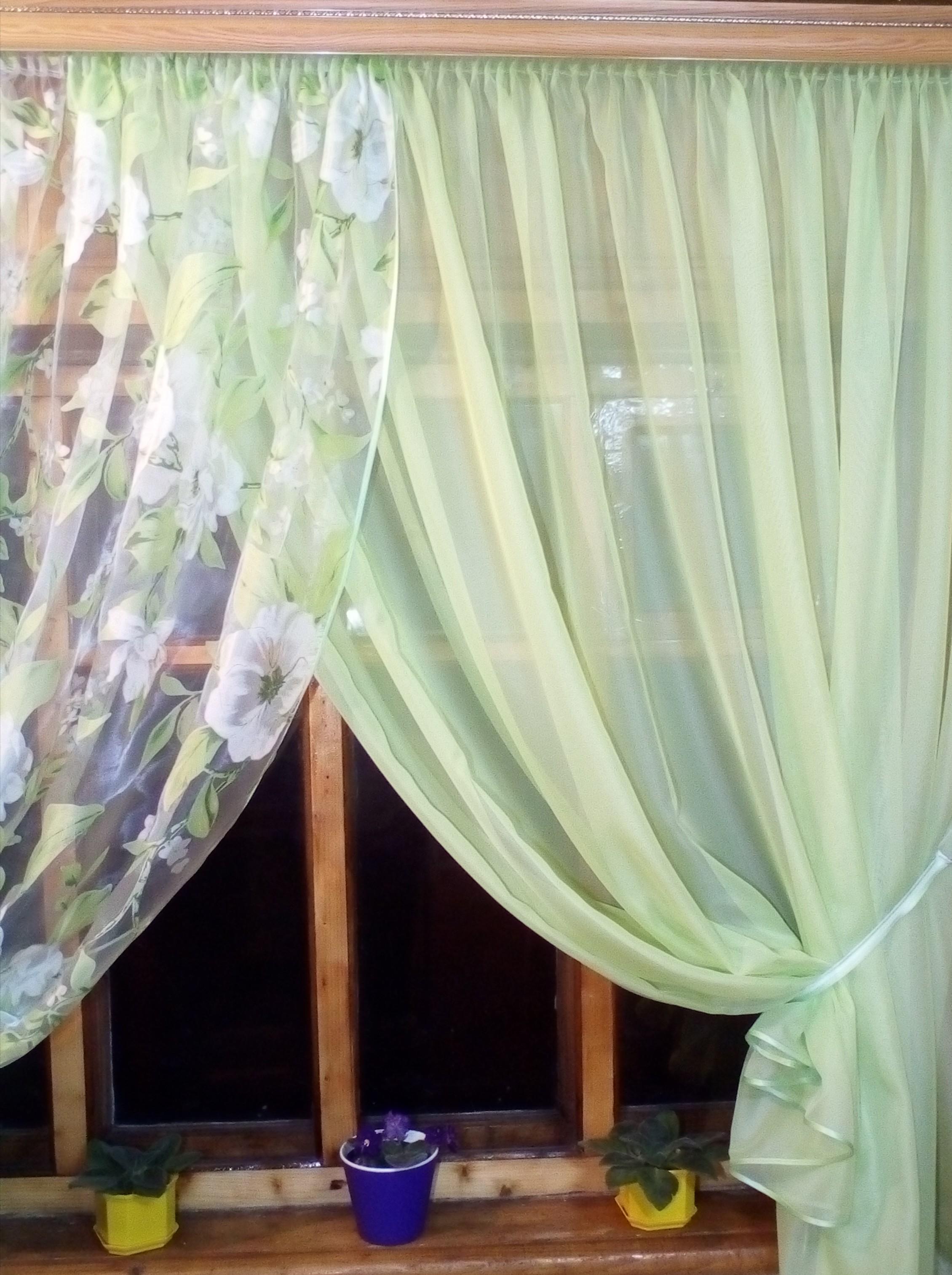 Занавеска готовая короткая Вероника яблочный цвет Белый - фото 4 Занавеска готовая короткая Вероника яблочный цвет Белый - фото 4