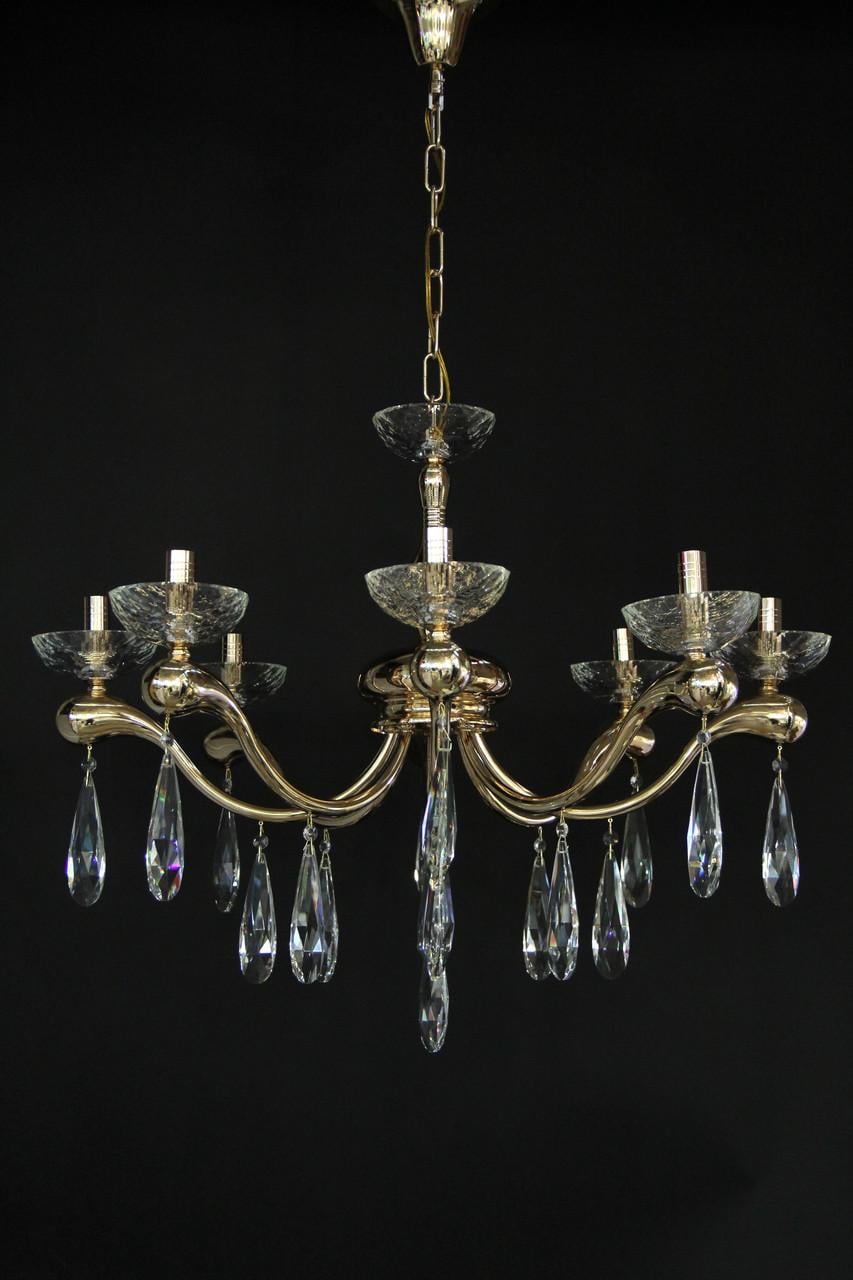 Люстра SVLIGHT A11530/8 хрустальная восьмирожковая Золотой/Белый