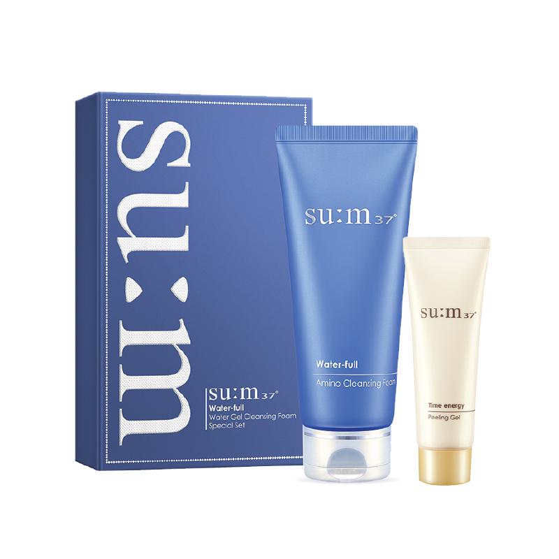 Набор пенка для умывания и пилинг Sum37 Water-full Amino Cleansing Foam Set (8801051468649)