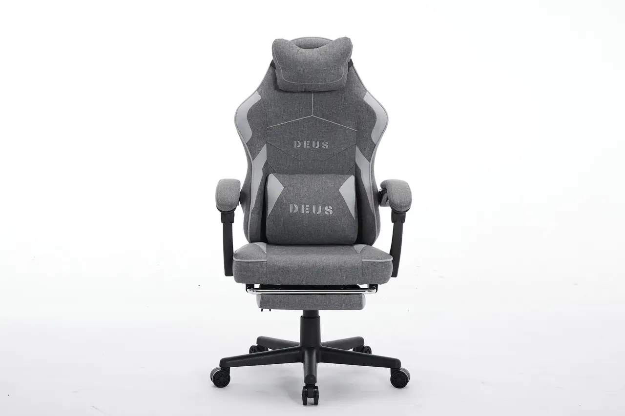 Крісло ігрове комп'ютерне Deus ED09 текстиль з підставкою для ніг Графітовий (2980) - фото 2 Крісло ігрове комп'ютерне Deus ED09 текстиль з підставкою для ніг Графітовий (2980) - фото 2