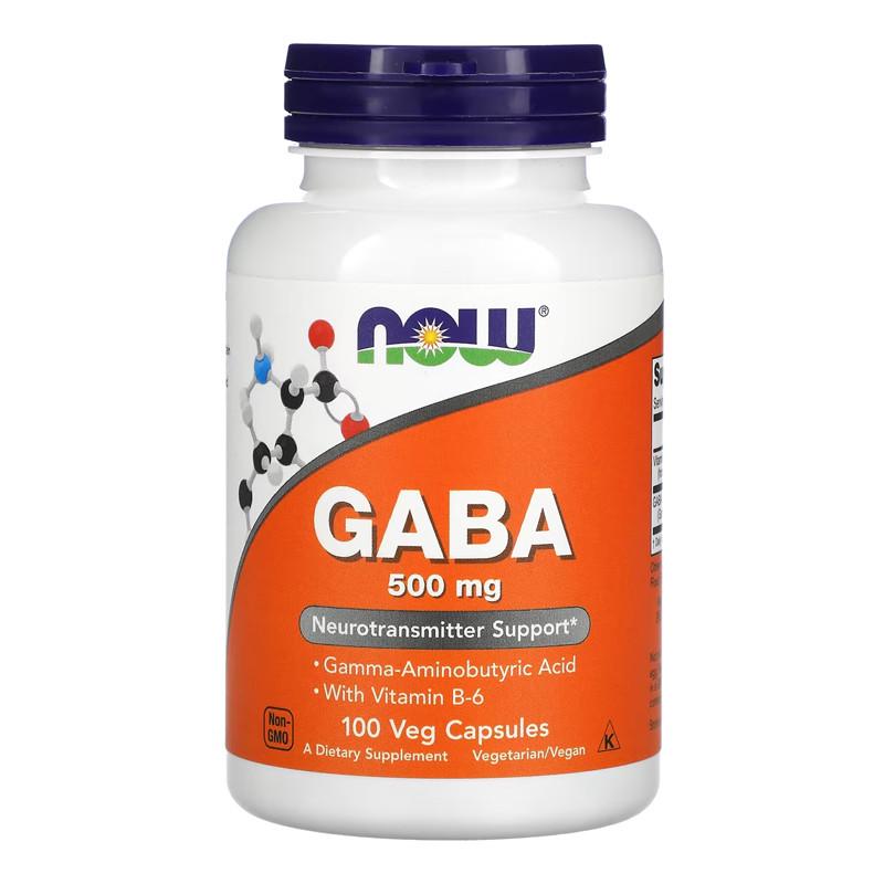 Гамма-аминомасляная кислота NOW GABA 500 mg 100 капс. (05703-01)