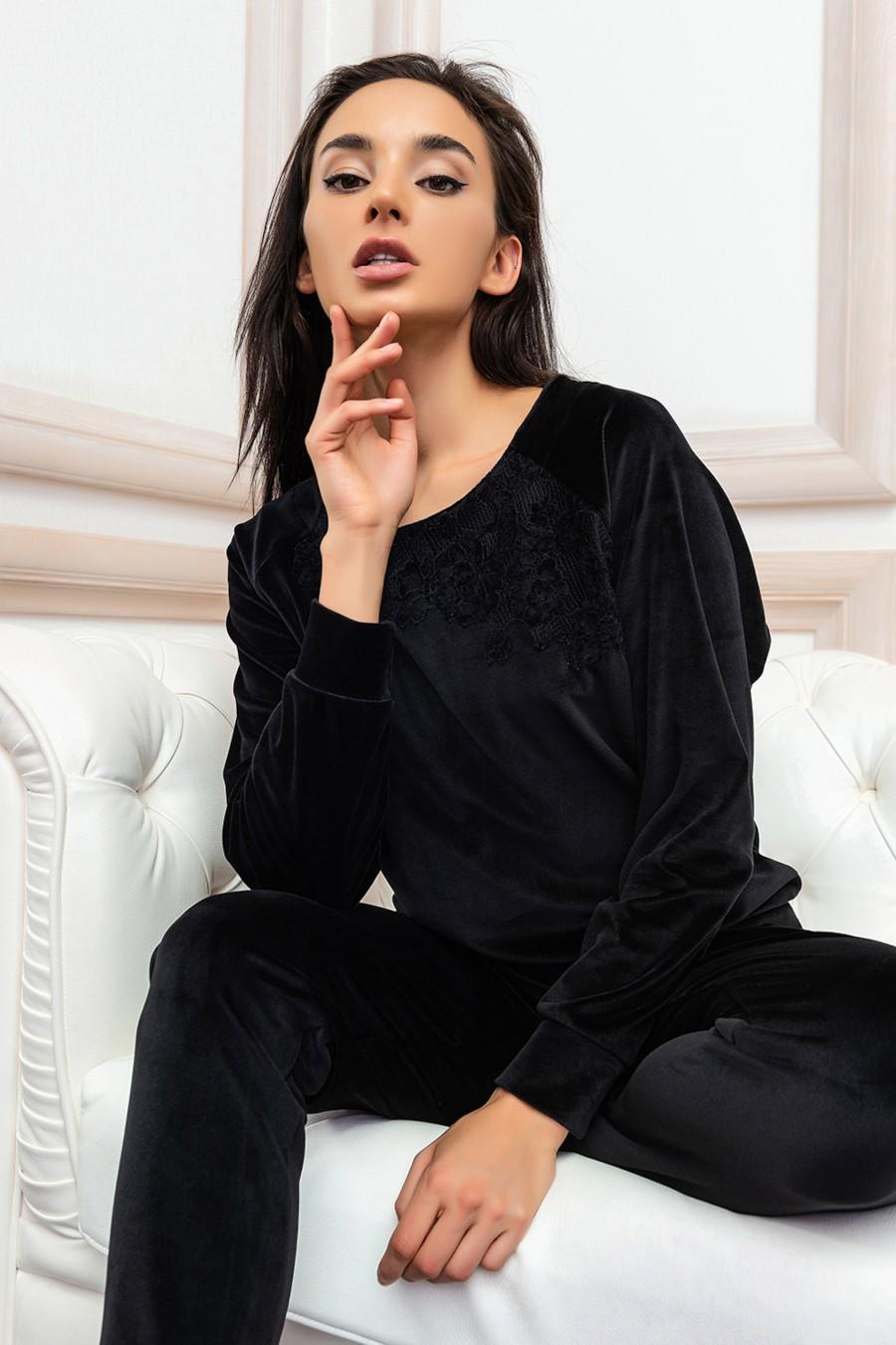 Комплект Effetto джемпер/брюки р. 44/M Черный (66736) - фото 3 Комплект Effetto джемпер/брюки р. 44/M Черный (66736) - фото 3