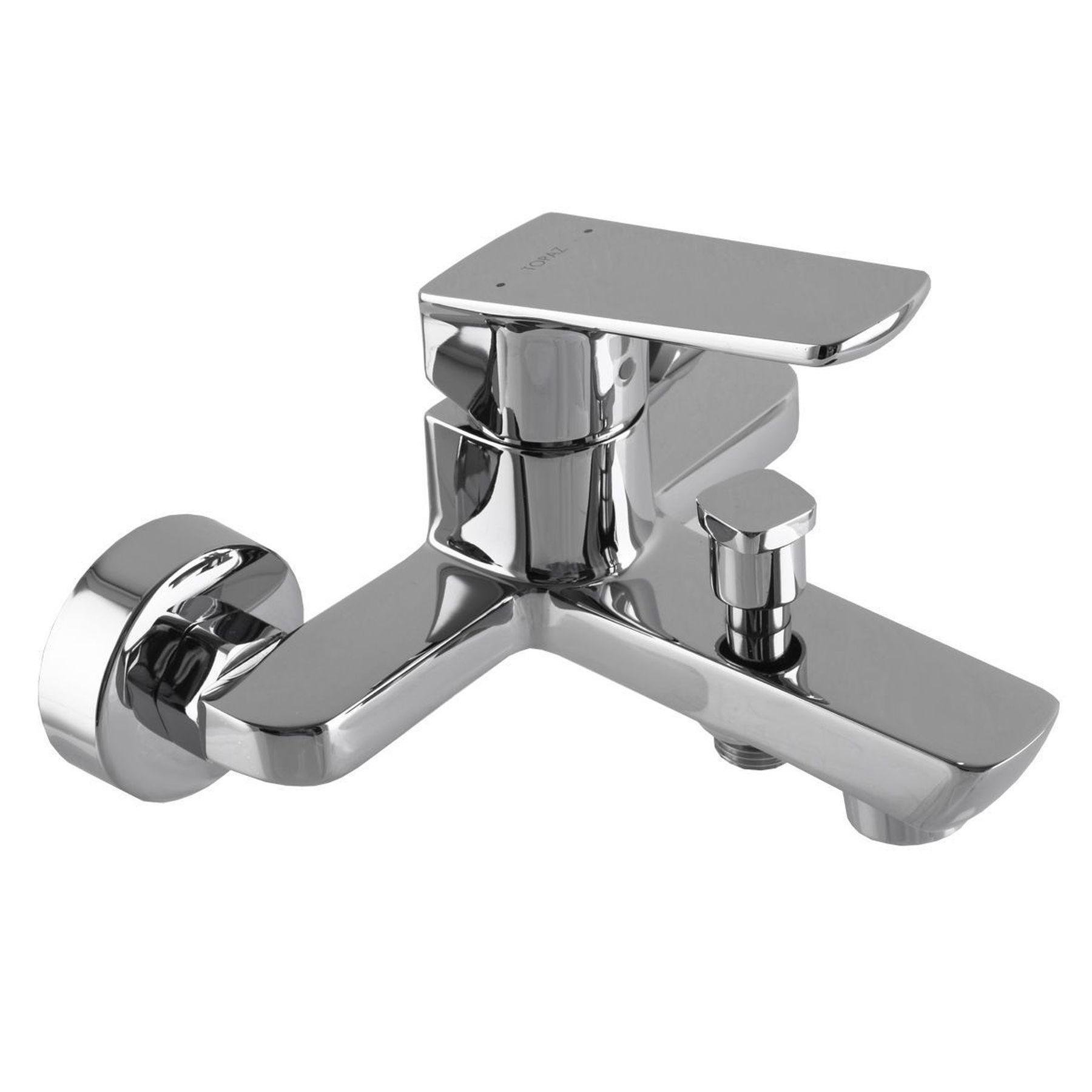 Смеситель для ванны TPZ DEXI полированный с лейкой и кронштейном Хром (000019544)