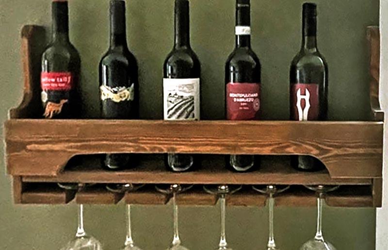 Полка для вина настенная из дерева Хасима Терракот (ПНК-008332)