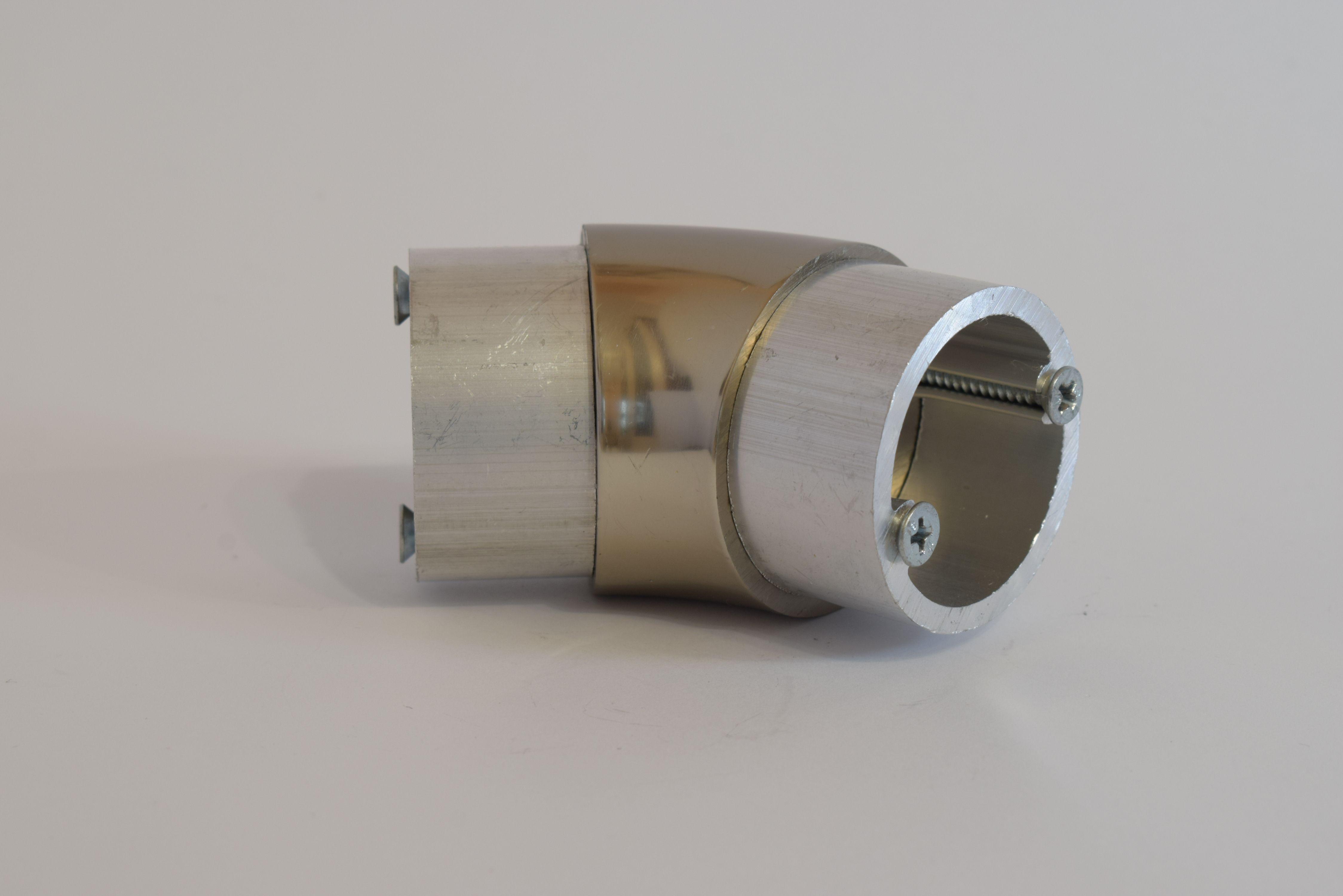 Поворот поручня 135° литий до алюмінієвих поручнів тип коло Шампань (10525ш)