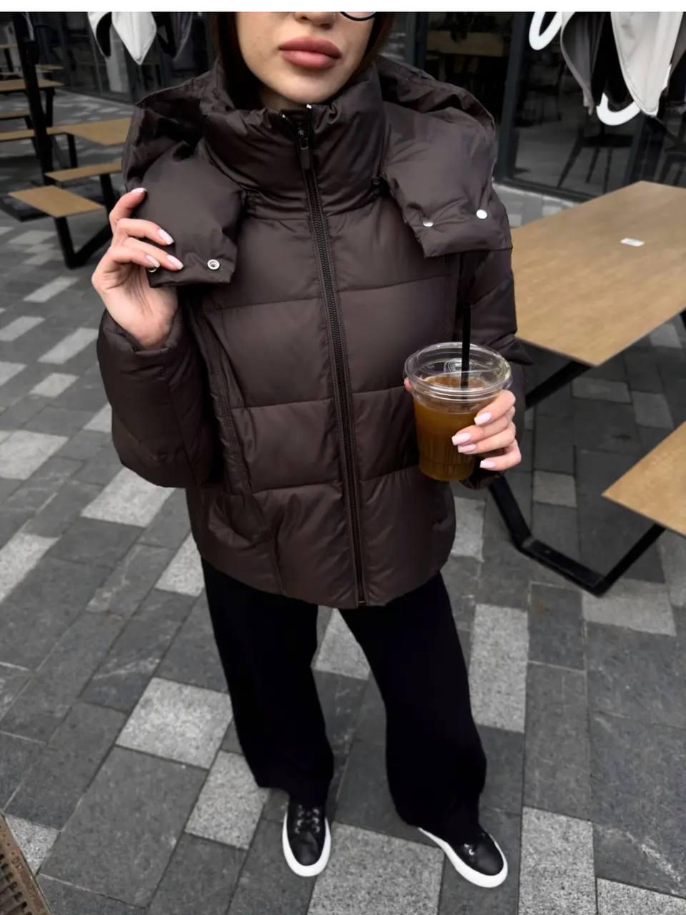 Пуховик женский зимний D&V Coture DV-009 р. 46 Шоколад (29172414) - фото 6 Пуховик женский зимний D&V Coture DV-009 р. 46 Шоколад (29172414) - фото 6