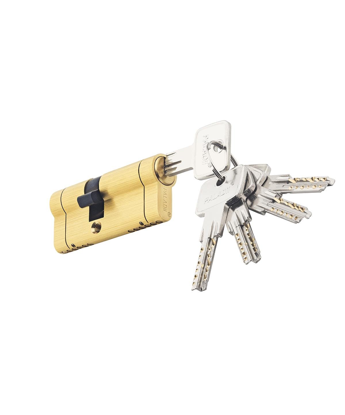 Цилиндр латунный Paladii SP new 70 мм 30x40 5 ключей SB Латунь (ПЦ169)