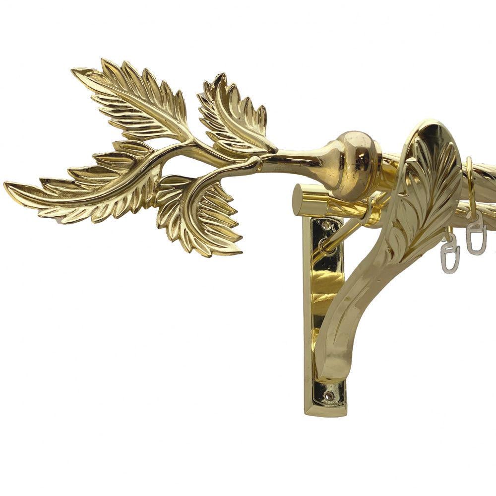 Карниз металевий Orvit Папороть дворядний ретро скручена труба/кільце металеве Золото 25/19 мм 160 см (00-00010919)