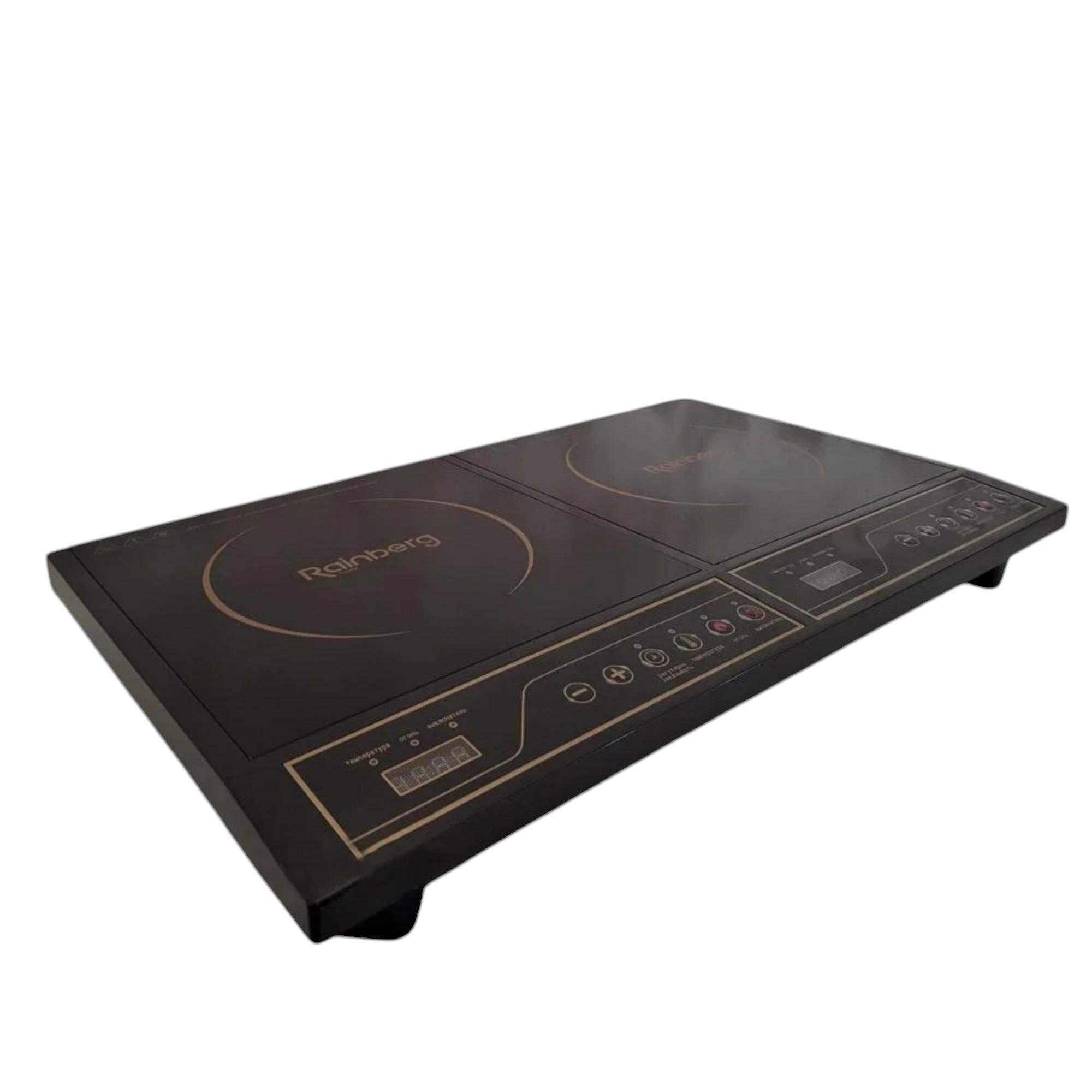 Плита настільна індукційна Rainberg RB-817 двоконфоркова з таймером і світлодіодною панеллю керування 4200Вт Black (P_ RВ817/ Black )