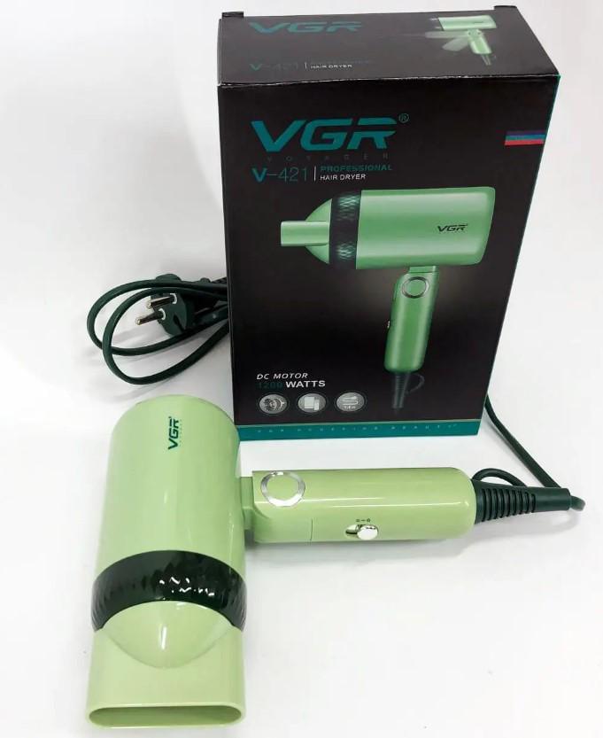 Фен складаний VGR V-421 портативний з концентраторною насадкою 1200 Вт Зелений (2390000048) - фото 8 Фен складаний VGR V-421 портативний з концентраторною насадкою 1200 Вт Зелений (2390000048) - фото 8