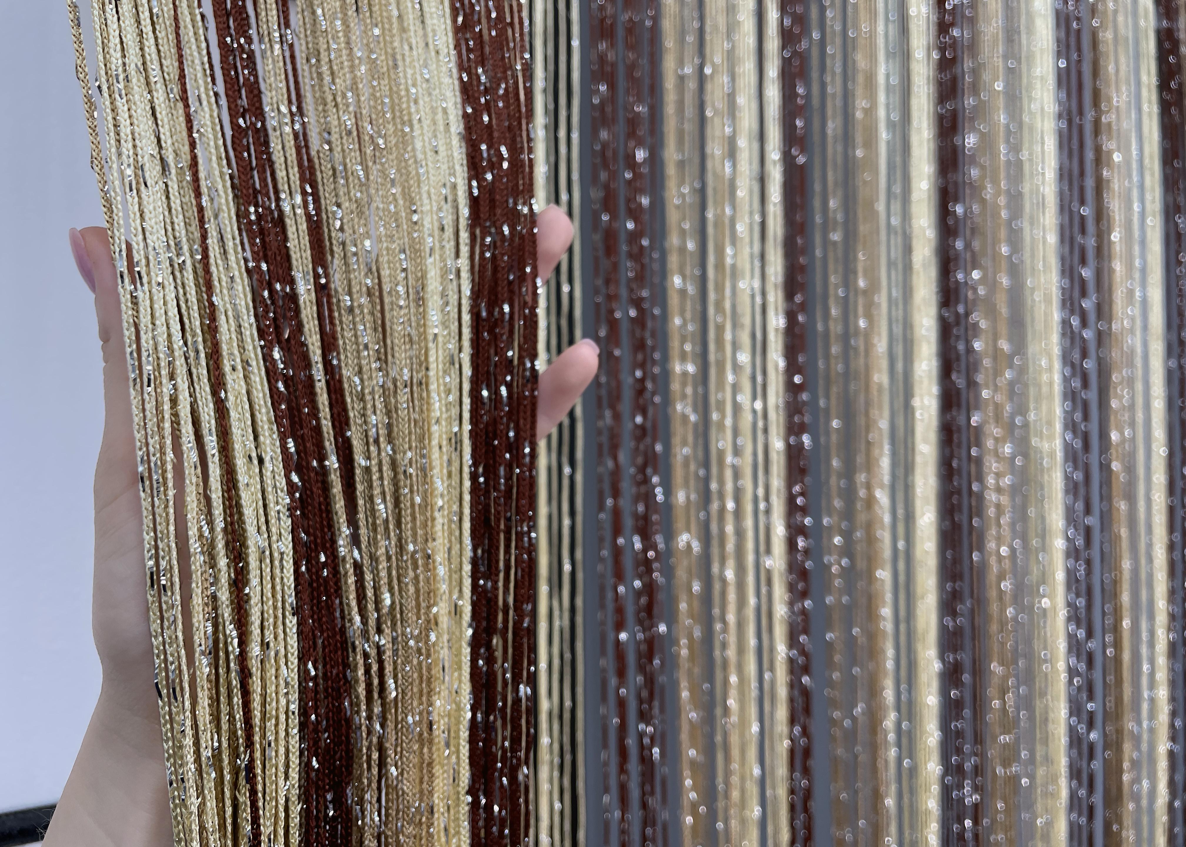 Шторы-нити с люрексом 300х300 см Венге/Ореховый/Молочный (61-078) - фото 6 Шторы-нити с люрексом 300х300 см Венге/Ореховый/Молочный (61-078) - фото 6