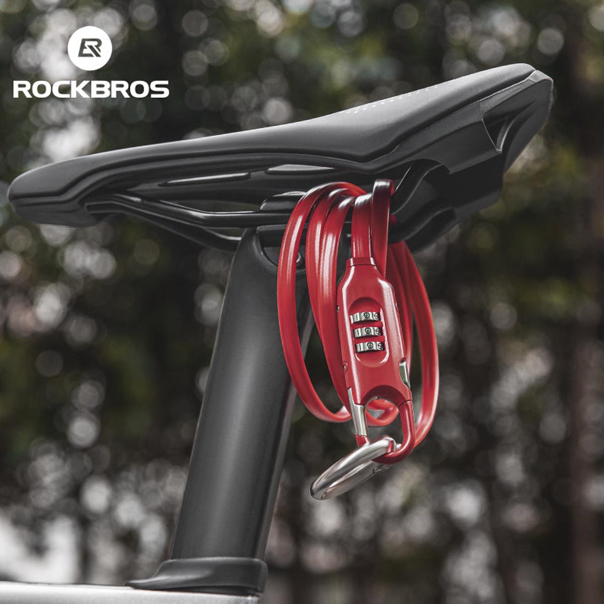 Замок тросовый велосипедный с кодом ROCKBROS L50115 3CDL 150 см Красный (RB-3CDL-5203) - фото 5