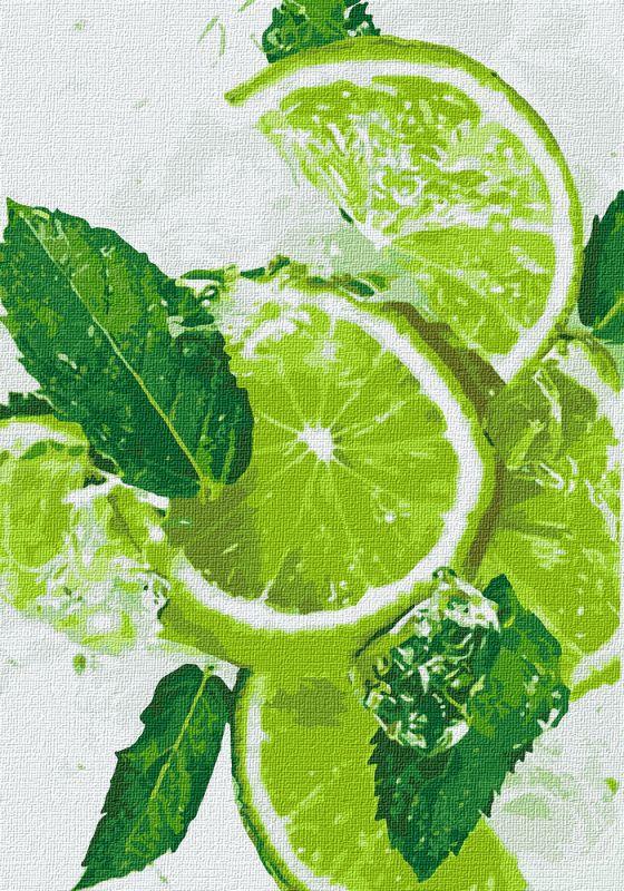 Картина по номерам Идейка Натюрморты Лаймовый фреш 35х50 см в термопакете (KHO5544)