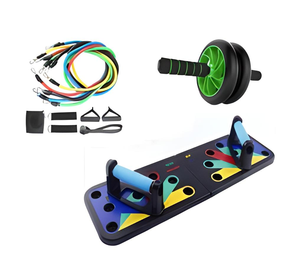 Набор для тренировок доска для отжиманий/набор трубчатых эспандеров/фитнес колесо