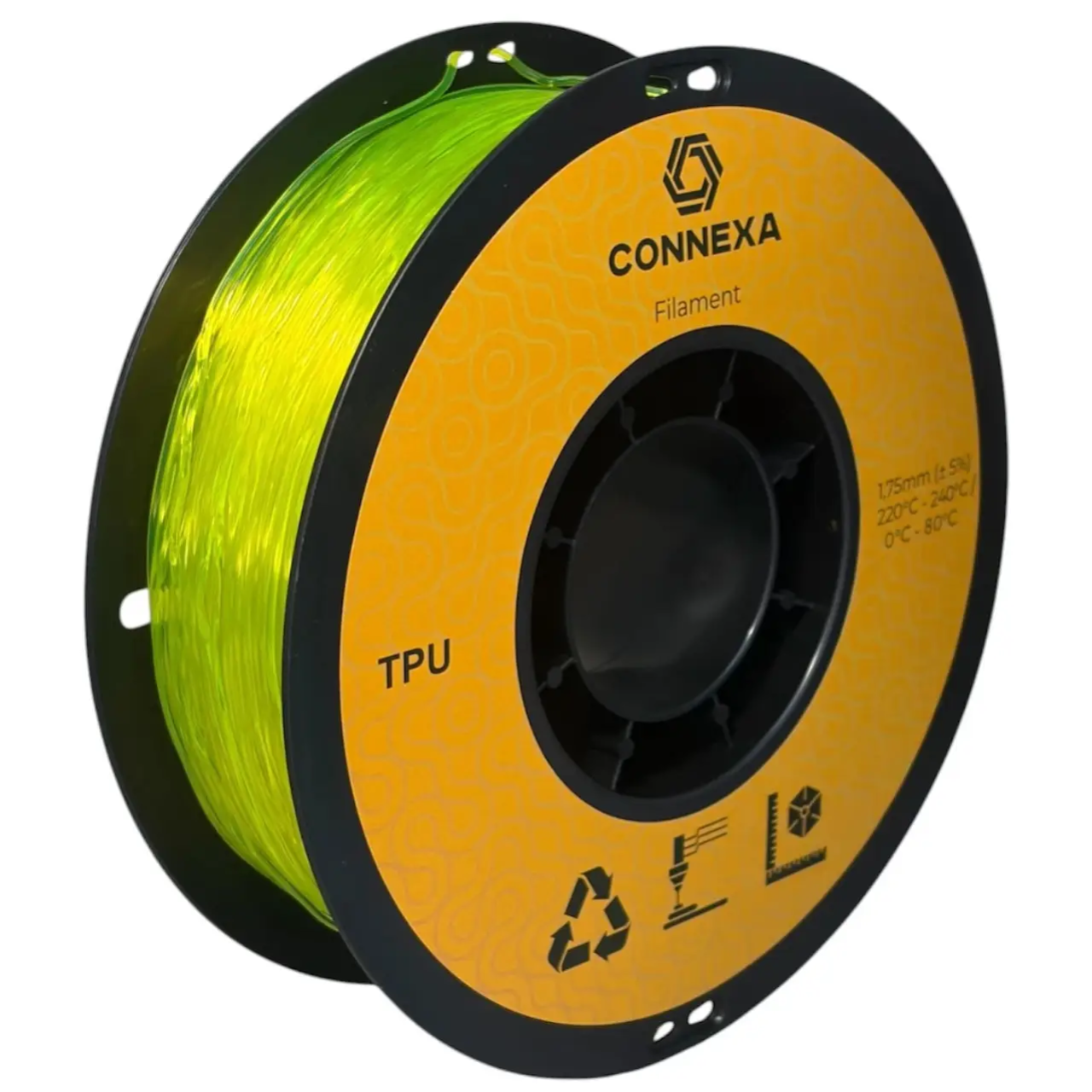 Пластик Connexa TPU 95A 1,75мм 1 кг Transparent Yellow