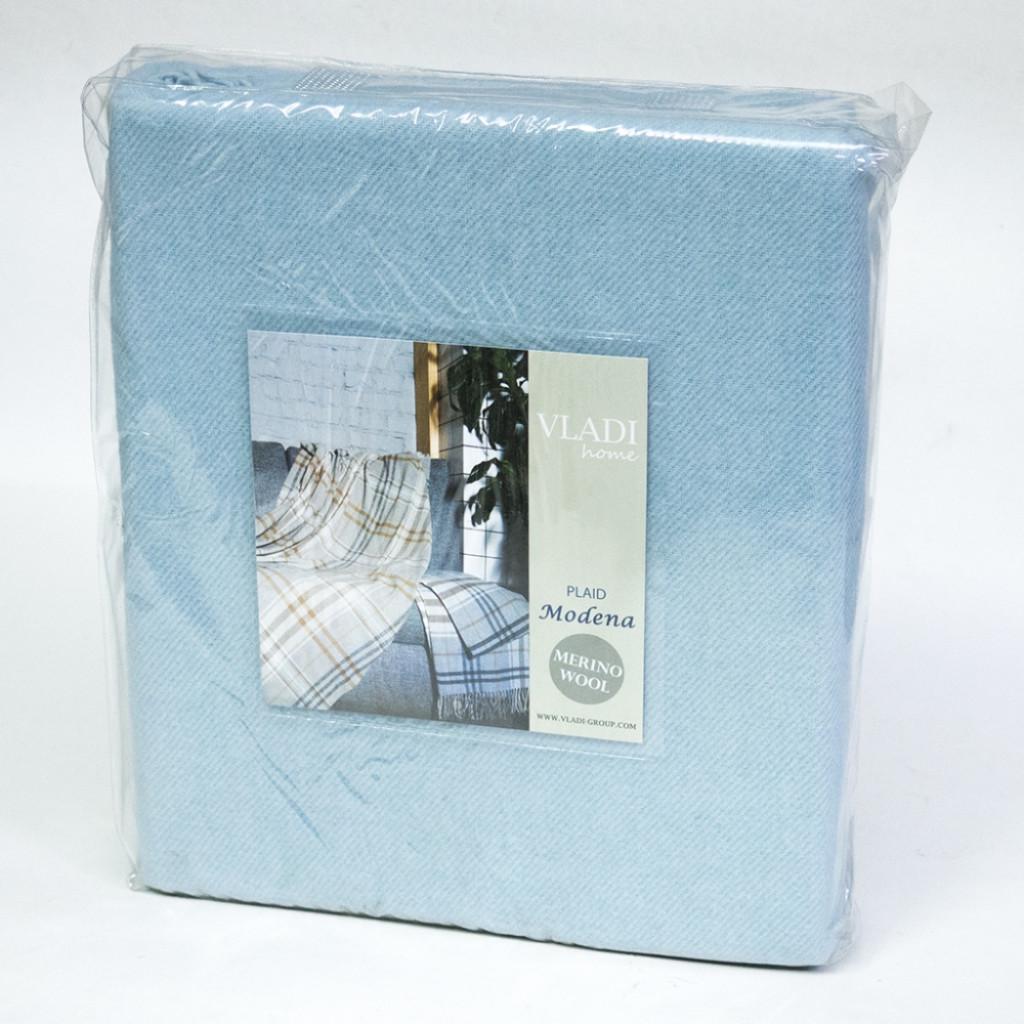 Плед шерстяной Vladi Модена Камелио 140х200 см Голубой (9414419)