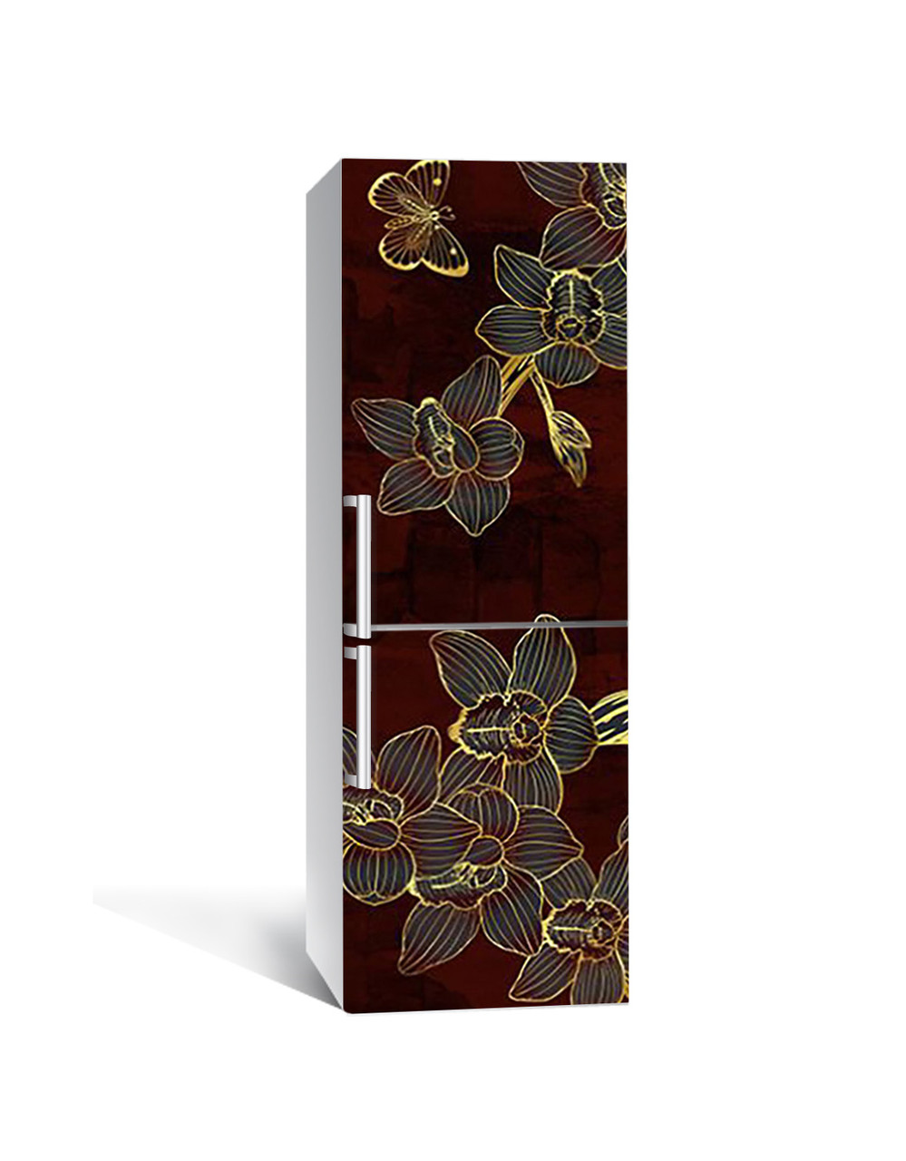 Наклейка 3D на холодильник Zatarga "Графические орхидеи" виниловая 650х2000 мм