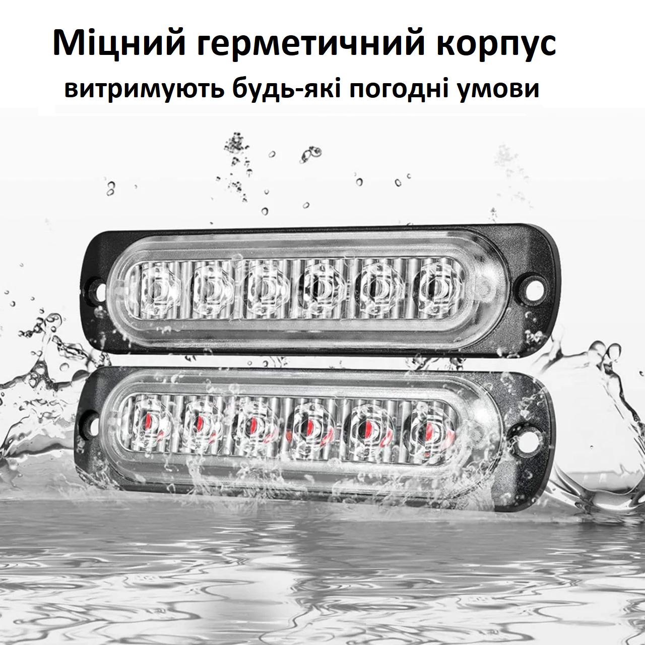 Стробоскоп в решітку радіатора 6 LED 12-24V з пультом керування 4 шт. Синій (4280) - фото 10 Стробоскоп в решітку радіатора 6 LED 12-24V з пультом керування 4 шт. Синій (4280) - фото 10
