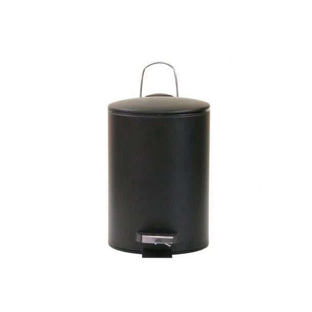 Відро косметичне Axentia з педаллю металеве 3 л d 17x24,5 см Чорний матовий (251180) - фото 2