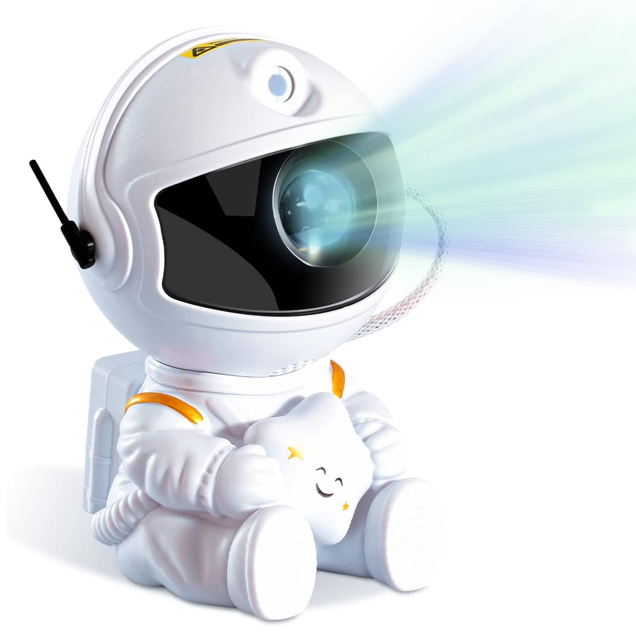 Ночник проектор Космонавт сидящий лазерный с проекцией ночного неба и звезд с пультом (0067438)