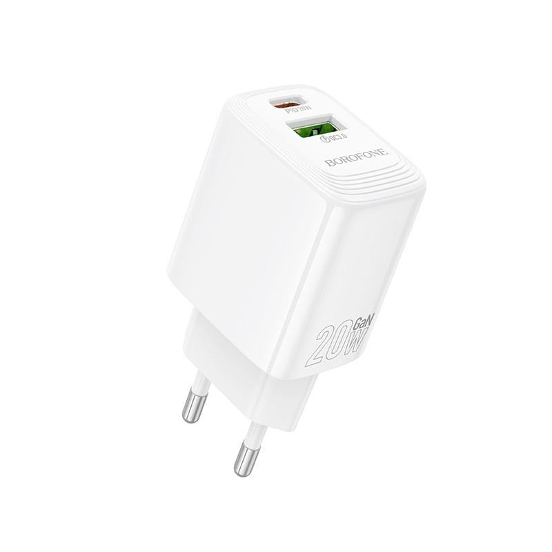 Зарядное устройство для Borofone BN27 Fuente PD20W+QC3.0 charger EU White (24696)
