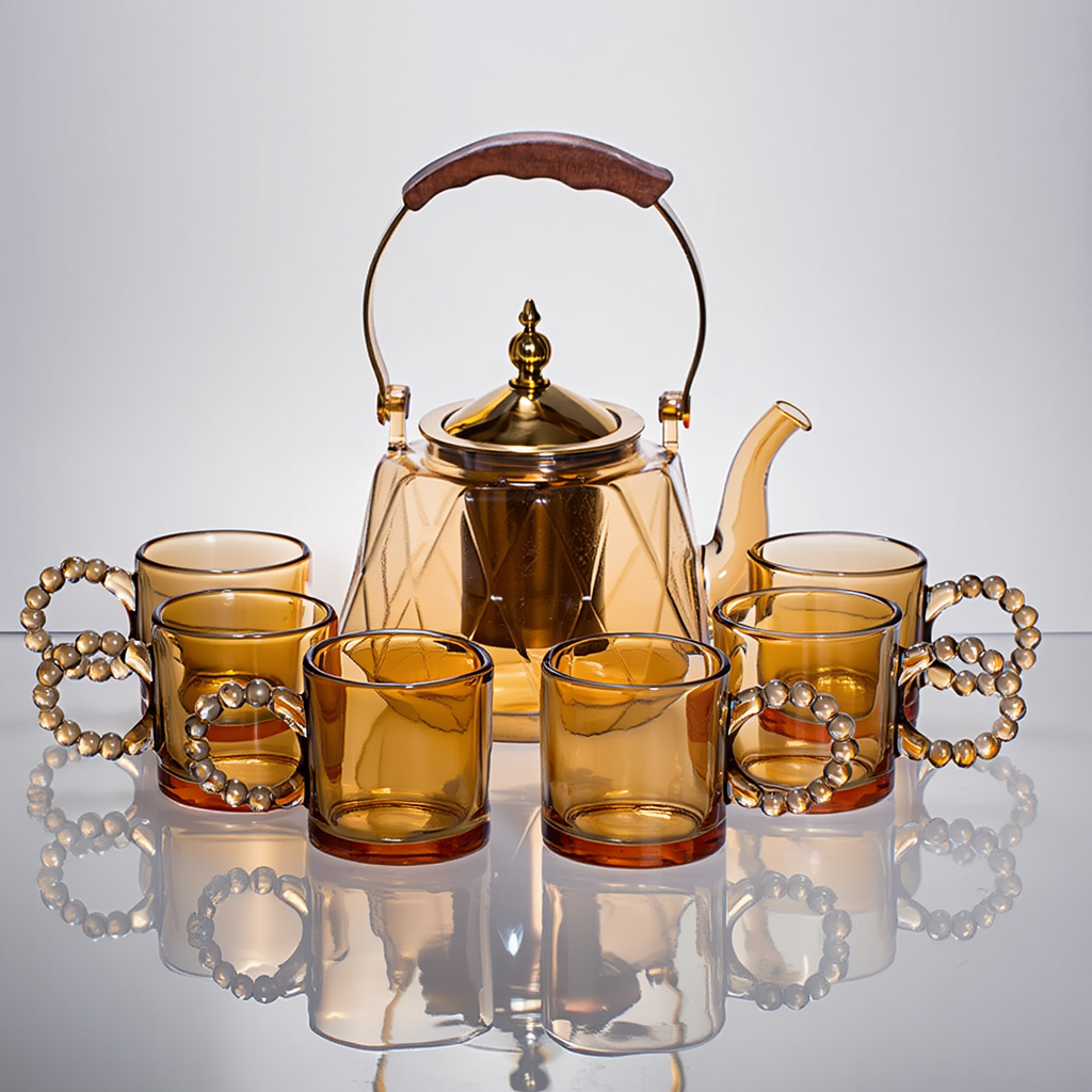 Набір для заварювання чаю зі скляним чайником та 6 чашок (64486-39)