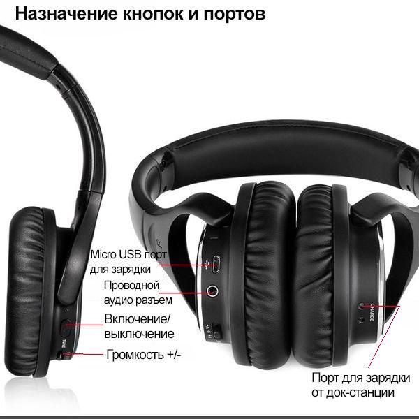 ᐉ Беспроводные наушники Inda YH998 с док-станцией со стерео Hi-Fi ...