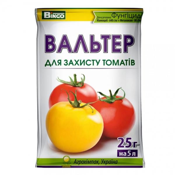 Фунгицид Агрохимпак Вальтер 25 г системно-контактный от фитофтороза/альтернариоза и пероноспороза для картофеля и томатов