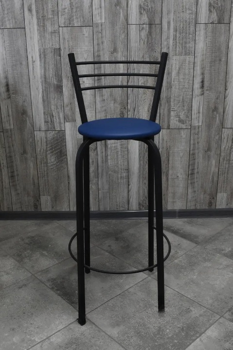 Барний стілець металевий 35х107 см Синій/Чорний (28374002)