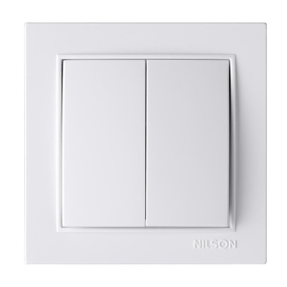 Выключатель двухклавишный Nilson Thor Белый (27548700)
