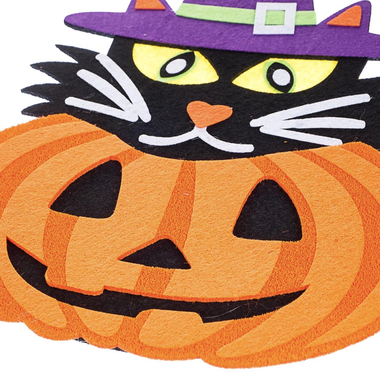 Подвеска на Хэллоуин Черный кот в тыкве декоративная (1356211) - фото 2 Подвеска на Хэллоуин Черный кот в тыкве декоративная (1356211) - фото 2