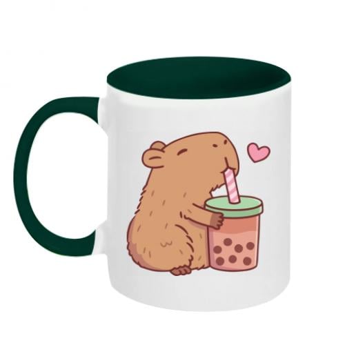 Кружка двухцветная Boba tea capybara 320 мл (14709248-30-188160)