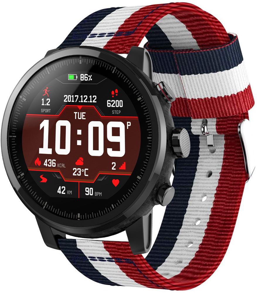 Ремінець тканинний Canvas для Amazfit Stratos Red/White/Blue (19669)
