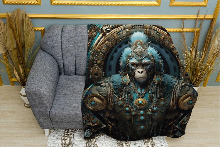 Плед PromoZP Обезьяна с украшениями плюш однослойный 135х150 см (102383-3) Плед PromoZP Обезьяна с украшениями плюш однослойный 135х150 см (102383-3)