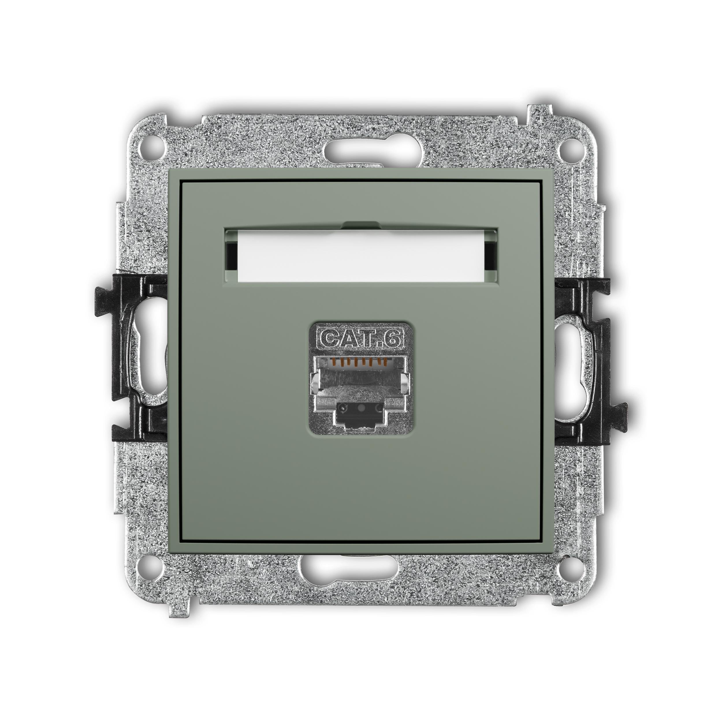 Розетка компьютерная экранированная Karlik Mini RJ45 cat 5E Шалфей (61MGK-1e)