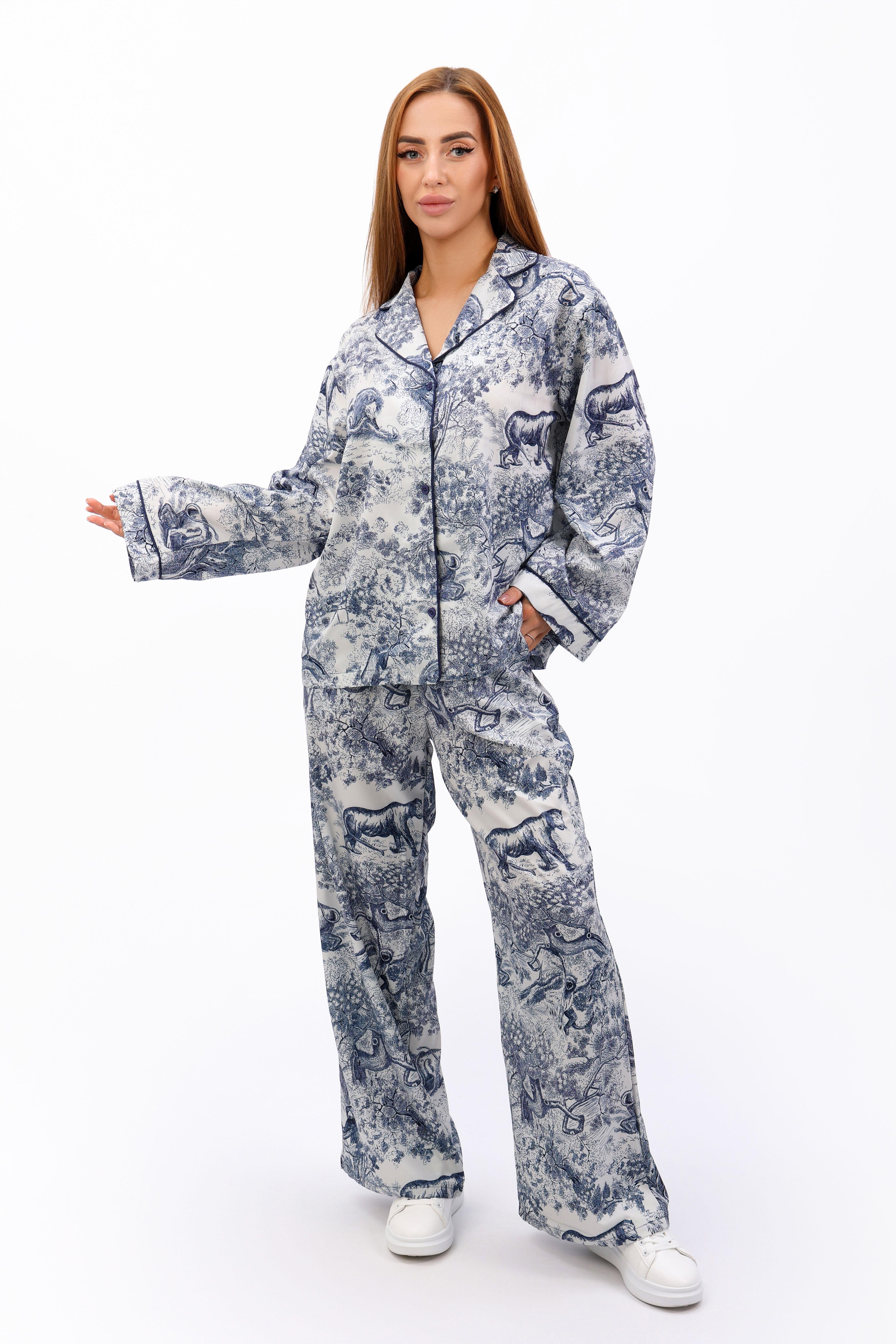 Прогулочный костюм женский Where Uwear 347259 рубашка и штаны S Синий