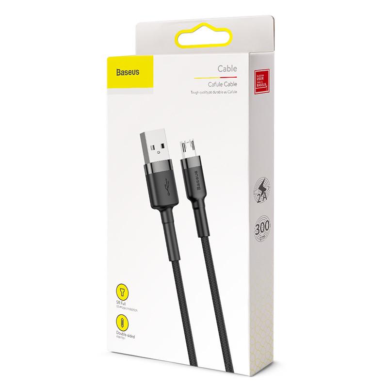 USB кабель BASEUS Micro USB Сafule 2A 3 м Black - фото 10