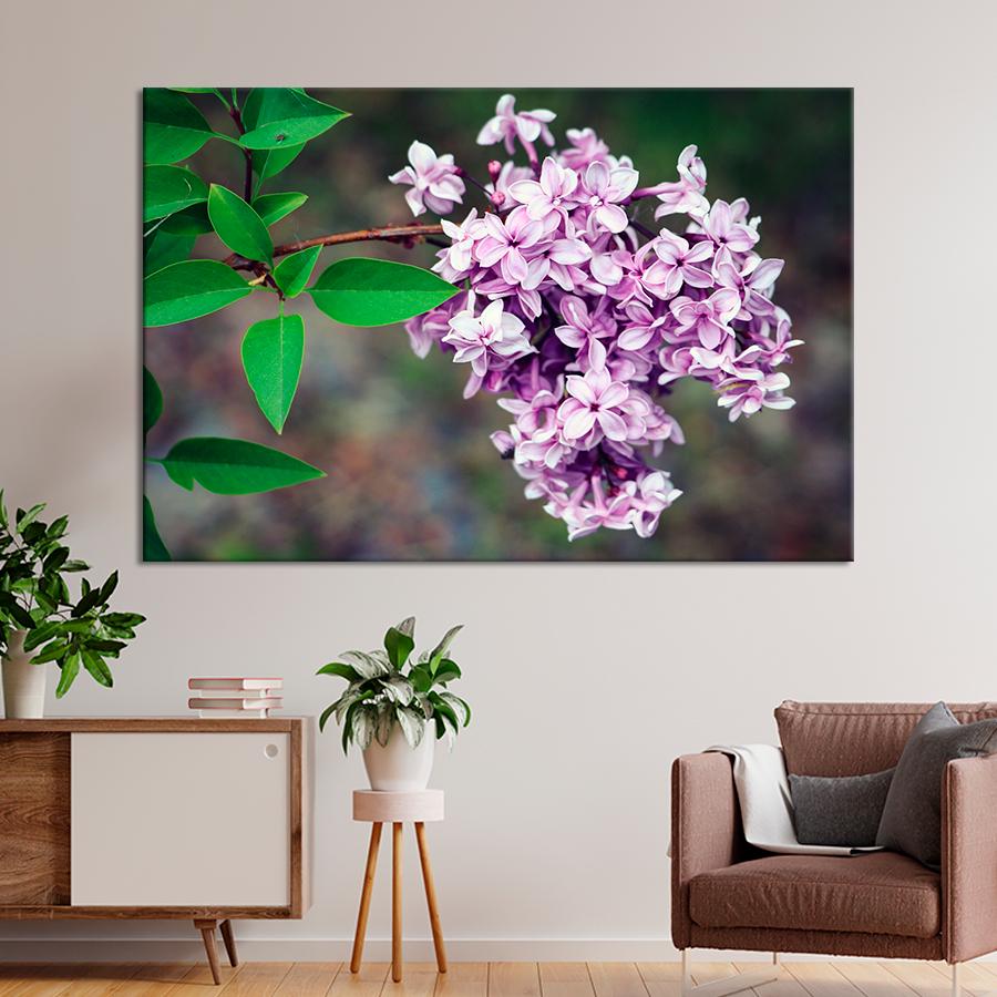 Картина квіти та рослини Гілка бузку 51x34 см (A1011-1)