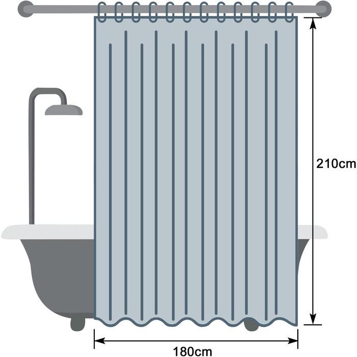 Шторка для душа EurCross полупрозрачная 180x210 см (2180464735) - фото 7