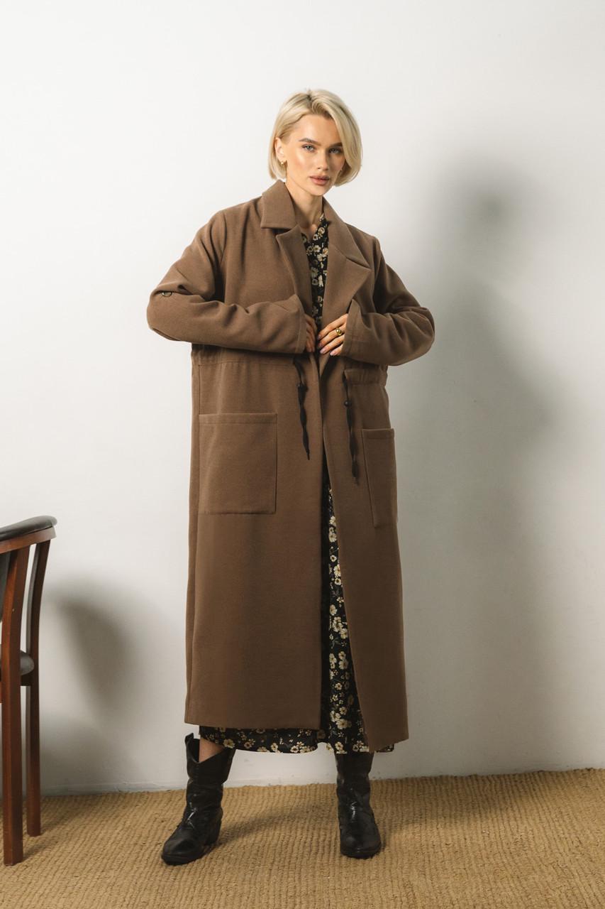 Пальто кашемірове Seventeen S-M Коричневий (1822980658) - фото 4