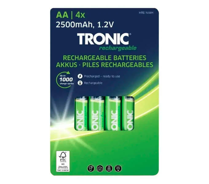 Батарейки аккумуляторные Tronic AA HR6 2500 mAh 1,2V 4 шт. (2633748553)